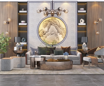 New Chinese Style A Living Room-ID:784600024