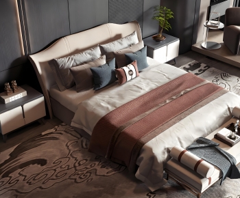 New Chinese Style Double Bed-ID:575299027