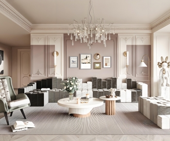 French Style A Living Room-ID:864025127