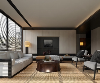 New Chinese Style A Living Room-ID:921201946