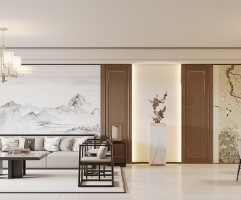 New Chinese Style A Living Room-ID:644298086