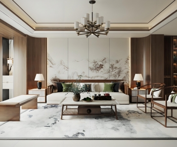 New Chinese Style A Living Room-ID:104820721