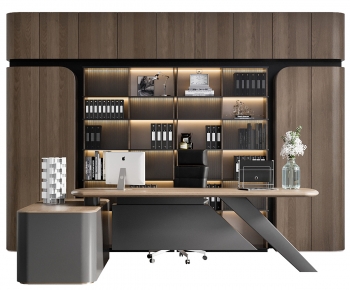 Modern Office Desk And Chair-ID:219058999