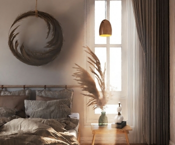 Nordic Style Double Bed-ID:999350075