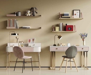 Modern Computer Desk And Chair-ID:463804015
