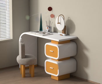 Modern Computer Desk And Chair-ID:648758891