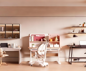 Modern Computer Desk And Chair-ID:932821049