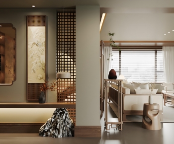 New Chinese Style A Living Room-ID:643702982