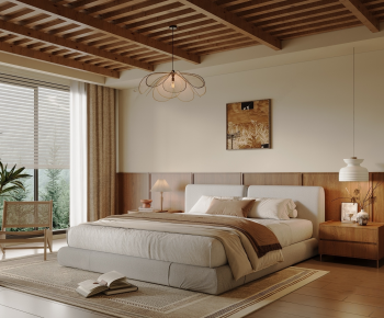 Wabi-sabi Style Bedroom-ID:735859926