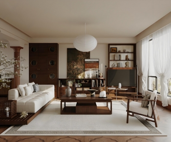 New Chinese Style A Living Room-ID:920450938