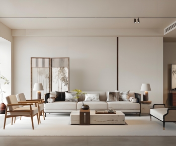 New Chinese Style A Living Room-ID:896177055