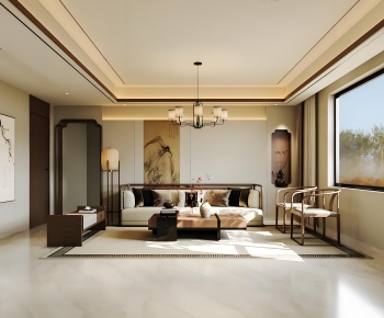 New Chinese Style A Living Room-ID:746234892