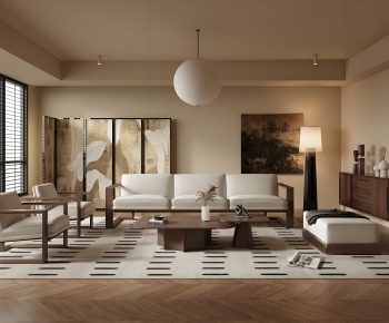 Wabi-sabi Style A Living Room-ID:506290917