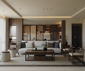 New Chinese Style A Living Room-ID:519603975