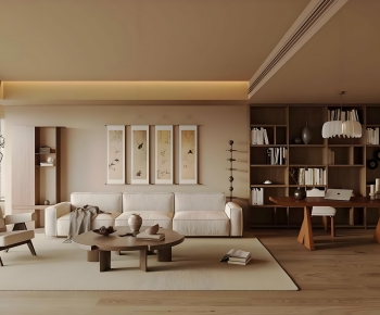 New Chinese Style A Living Room-ID:360270982