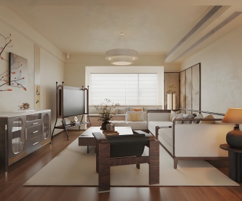 New Chinese Style A Living Room-ID:896308908