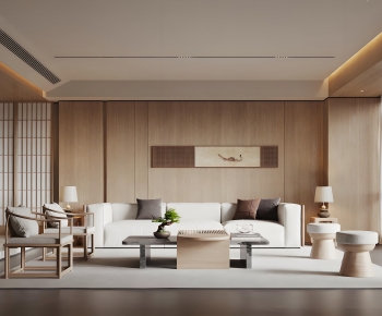 New Chinese Style A Living Room-ID:478004937