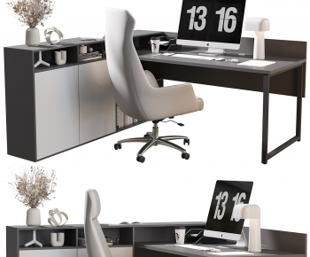 Modern Office Desk And Chair-ID:427891028