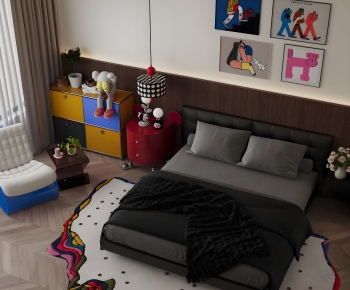 Modern Double Bed-ID:895679066