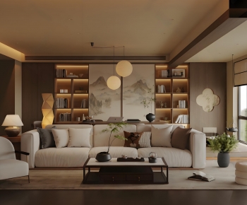 New Chinese Style A Living Room-ID:508342985