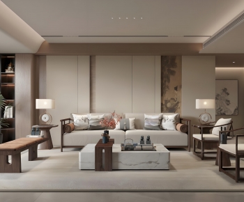 New Chinese Style A Living Room-ID:993467091