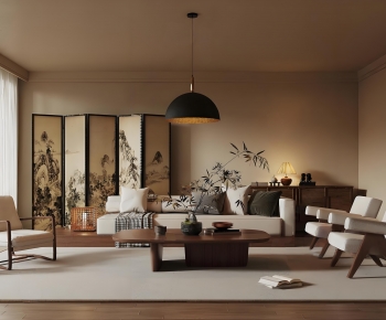 New Chinese Style A Living Room-ID:103864915