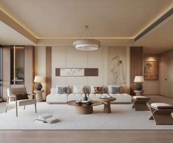 New Chinese Style A Living Room-ID:792639024