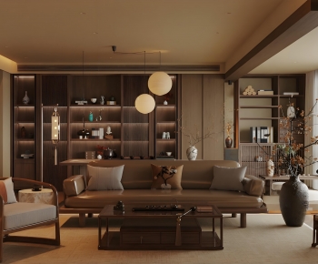 New Chinese Style A Living Room-ID:129569054