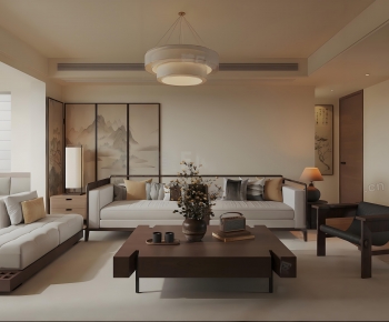 New Chinese Style A Living Room-ID:764440065