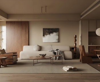 New Chinese Style A Living Room-ID:666815043