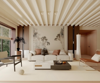 New Chinese Style A Living Room-ID:745008955