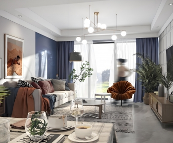 Modern A Living Room-ID:338110929