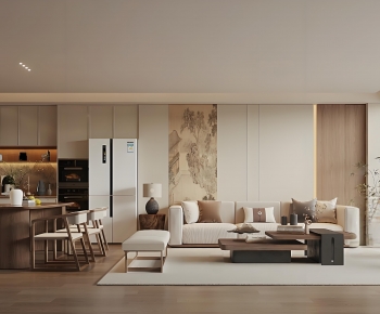 New Chinese Style A Living Room-ID:682480381