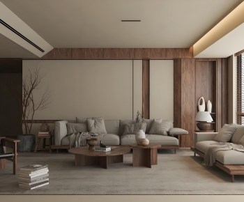 Wabi-sabi Style A Living Room-ID:684349555