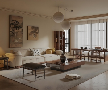 New Chinese Style A Living Room-ID:112841174
