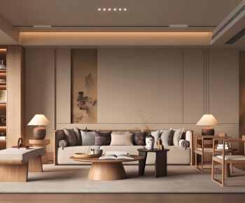 New Chinese Style A Living Room-ID:769526961