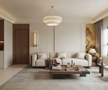 New Chinese Style A Living Room-ID:803062928