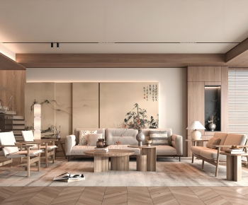 New Chinese Style A Living Room-ID:231888062