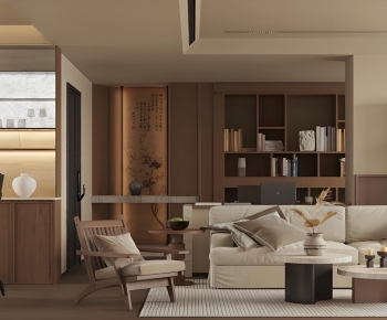 New Chinese Style A Living Room-ID:743828063