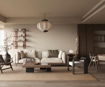 New Chinese Style A Living Room-ID:600440988