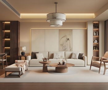 New Chinese Style A Living Room-ID:577667951