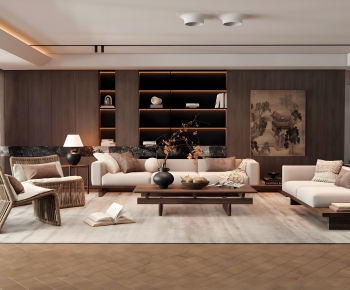 New Chinese Style A Living Room-ID:748490101