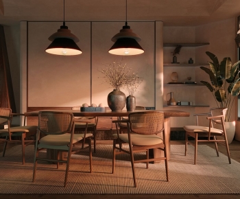Wabi-sabi Style Dining Room-ID:644507886