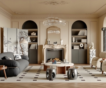 French Style A Living Room-ID:888067019