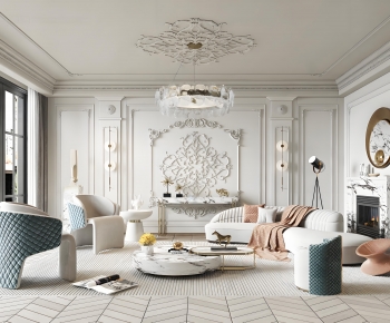 French Style A Living Room-ID:617726093