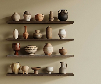 Wabi-sabi Style Clay Pot-ID:125470247