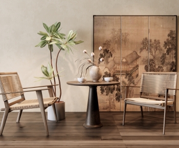 Wabi-sabi Style Leisure Table And Chair-ID:460536965