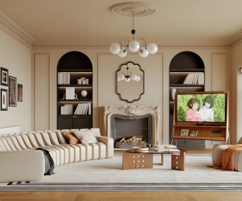 French Style A Living Room-ID:438827046