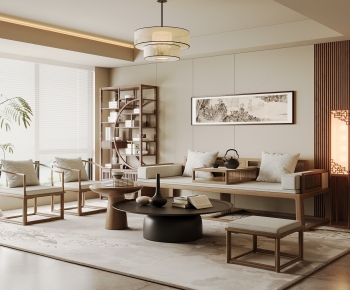 New Chinese Style A Living Room-ID:796152117