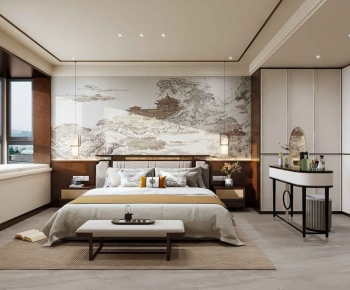 New Chinese Style Bedroom-ID:878789445